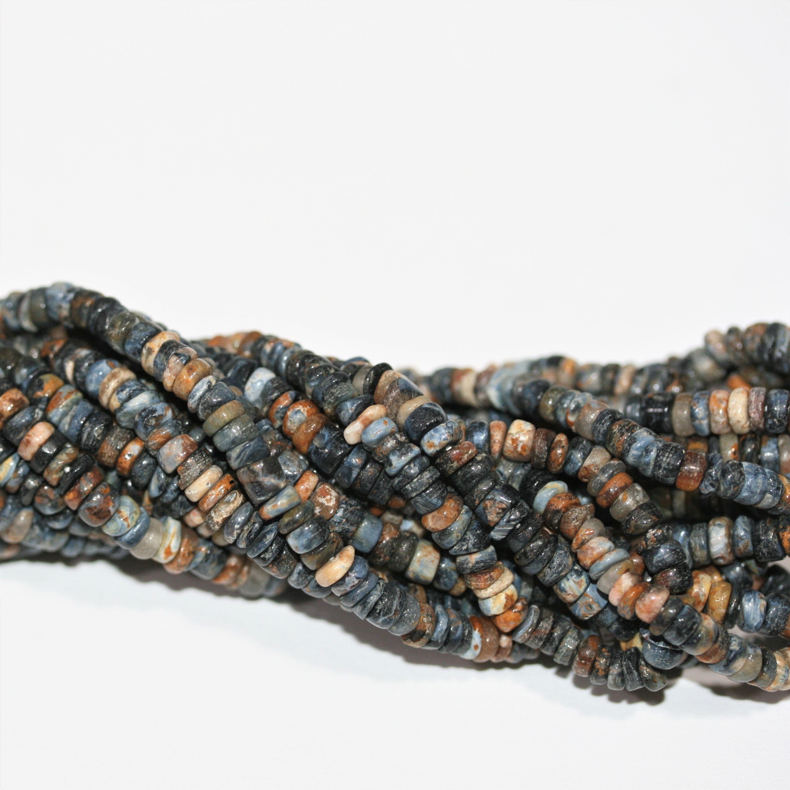 Cuentas de disco lisas de St Pietersite de 16" de 4 x 2 mm - Hilo de 40 cm.