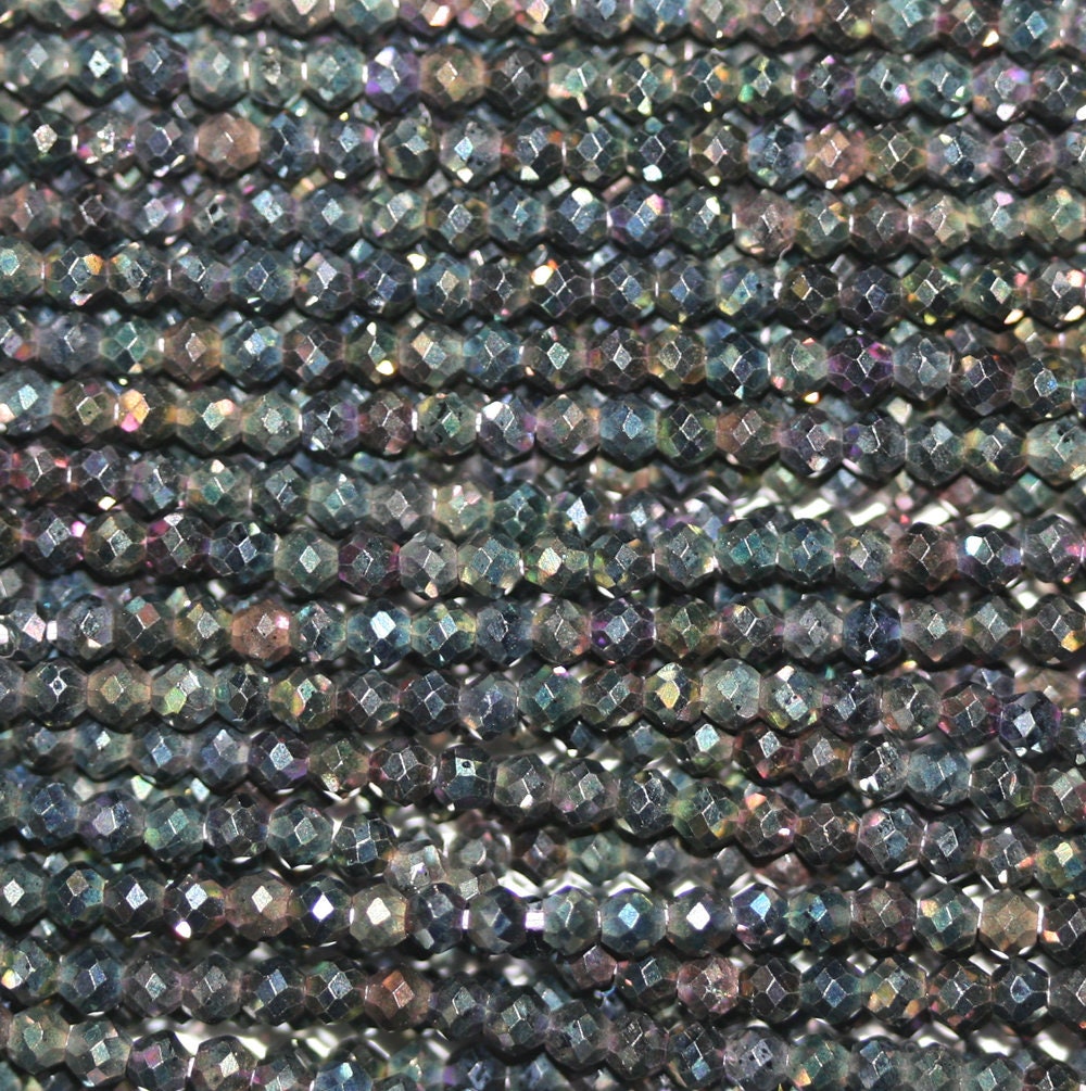 13" StrandTiny  Multicolor Spinel Faceted Round Beads 2mm.