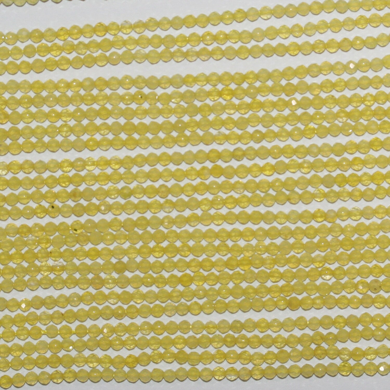 Perles rondes à facettes en agate jaune St de 15 pouces (2 mm) - Fil de 39 cm