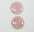 Lote de 2 cabujones redondos de cuarzo rosa de 36,5 mm (2 unidades)
