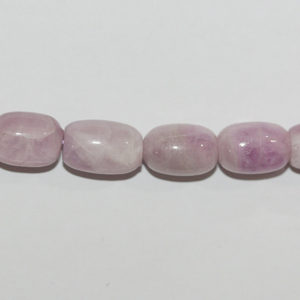 Perles cylindriques lisses en kunzite St de 15 pouces (16 x 10 mm). Longueur approximative du fil : 39 cm.