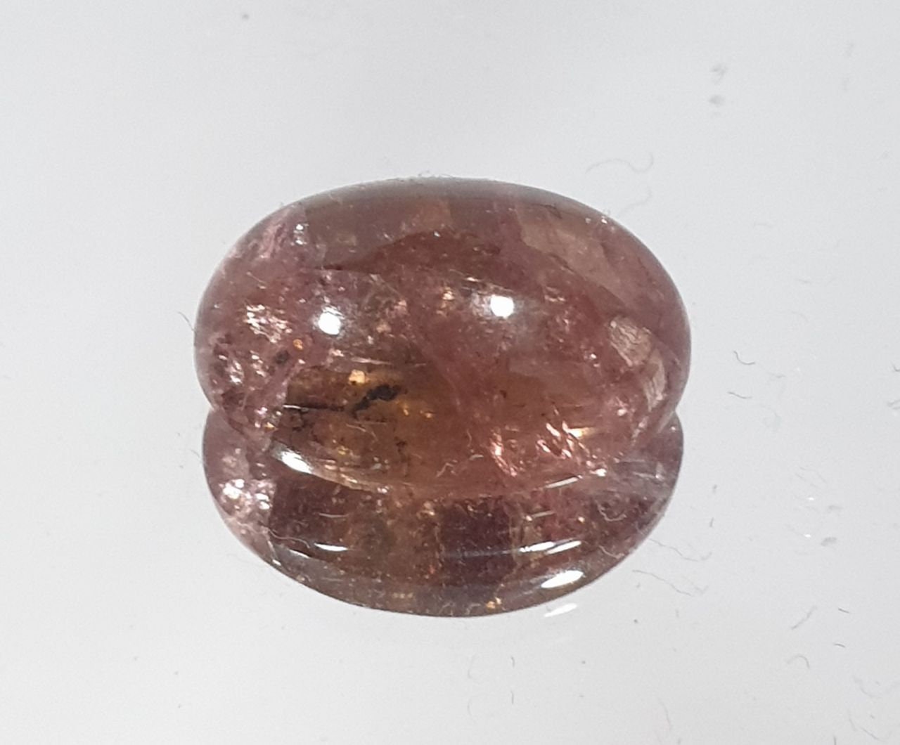 Pink Tourmaline Oval  Cabochon 13.5x9.9mm 6.77ct- Strawberry Color Tourmaline- Untreated Gem- Healing Properties