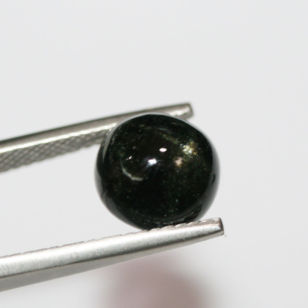 Lote de 4 cabujones redondos de diópsido estrella de 10 mm (4 piezas)