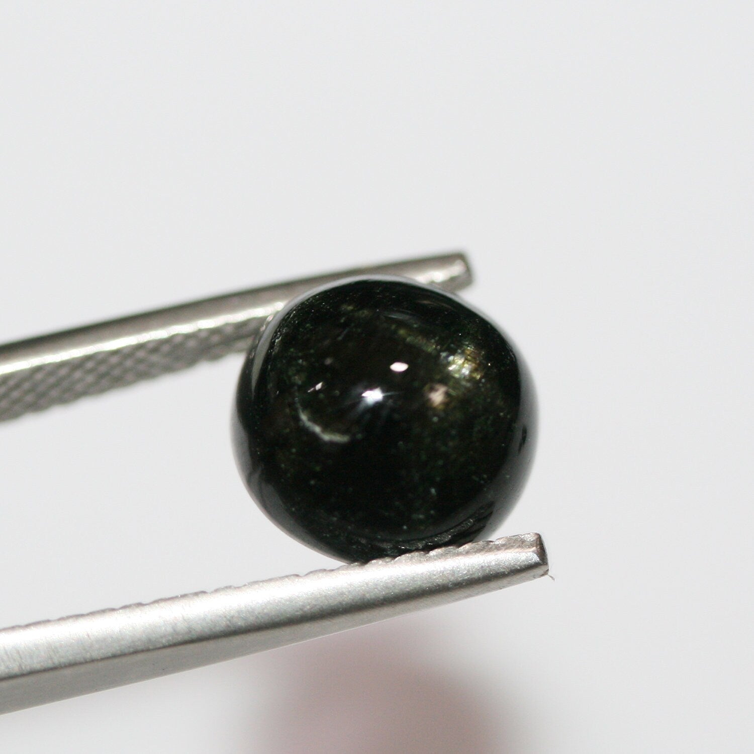 Lote de 4 cabujones redondos de diópsido estrella de 10 mm (4 piezas)