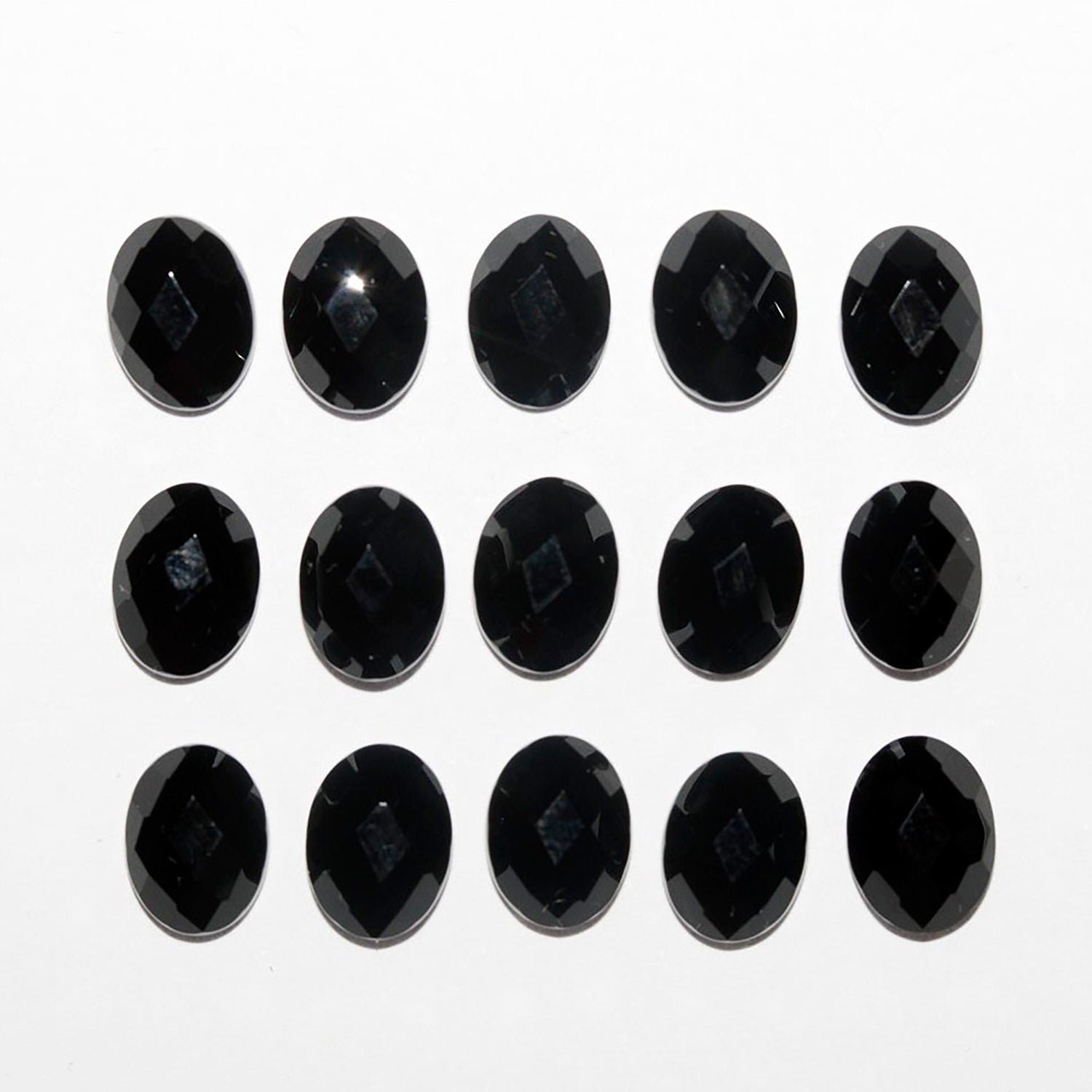 Lot de 15 cabochons ovales à facettes en onyx de 8 x 6 mm (15 pièces)