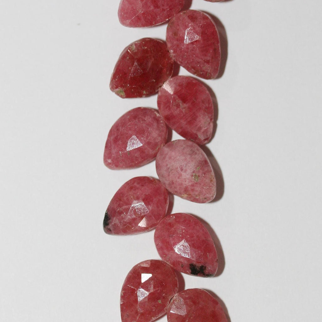 Cuentas de rodonita facetadas de 8" (10 x 6 mm) - Hilo de 20 cm