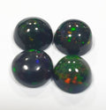 Ethiopian Black Opal Lot Round Cabochon 6mm. (4pcs)  -Gemstone Parcels-Loose Stones Wholesale Price