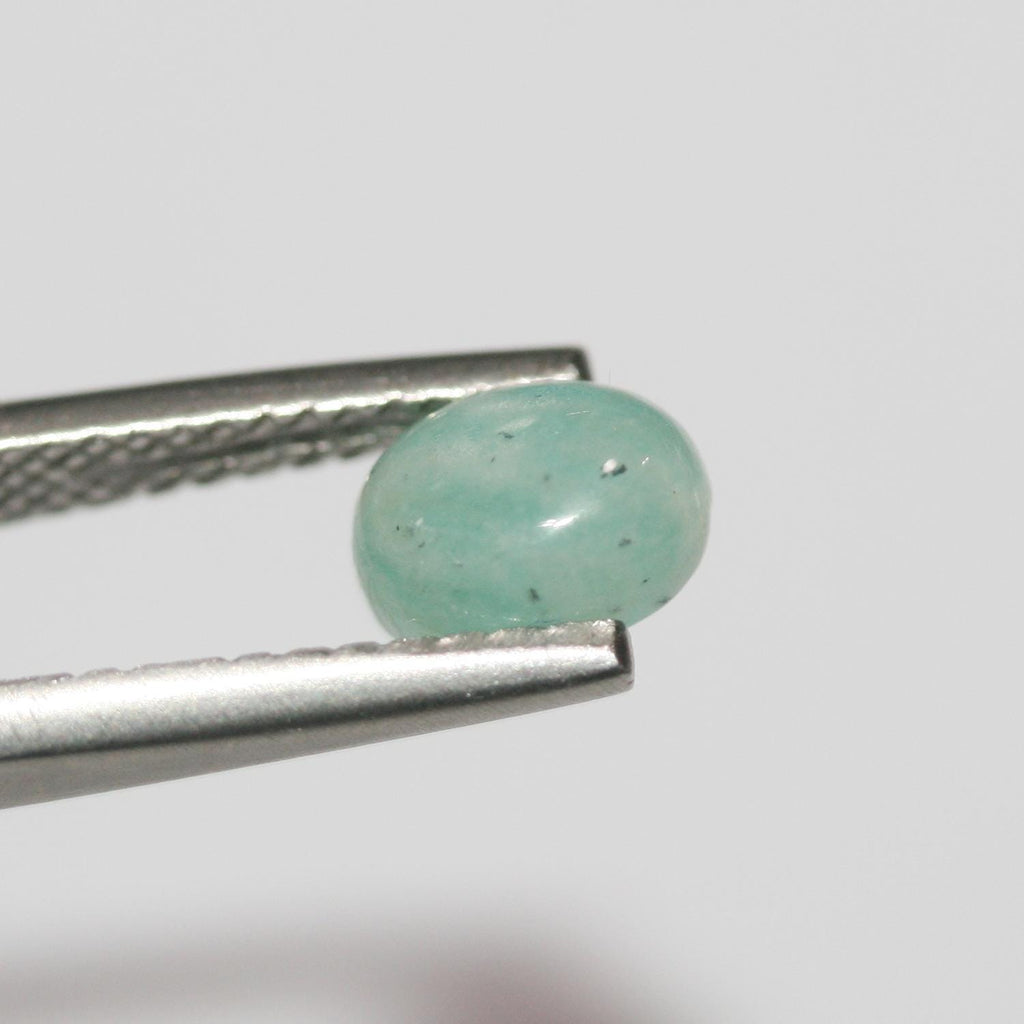 Lot de 15 cabochons ovales lisses en amazonite de 7 x 5 mm.