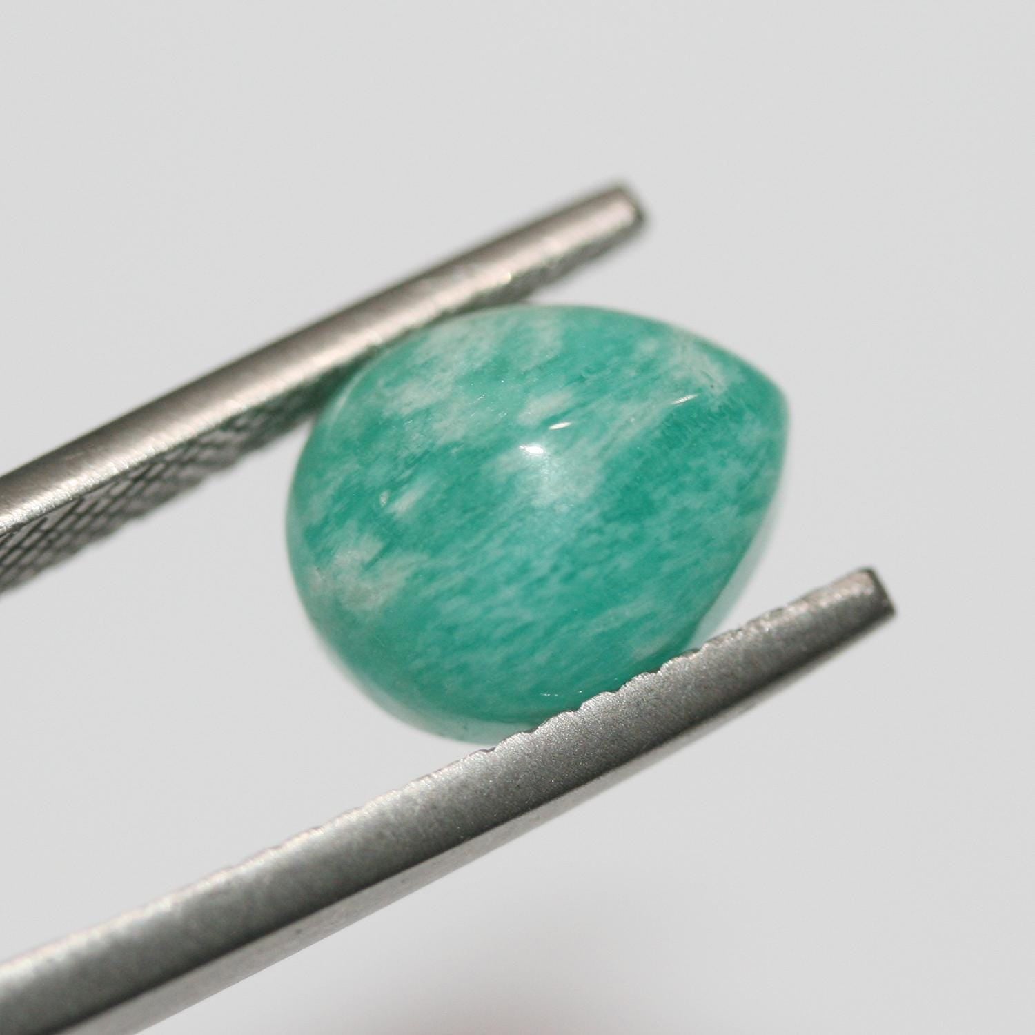 Lote de 8 cabujones de amazonita lisos de 11 x 9 mm. (8 piezas)