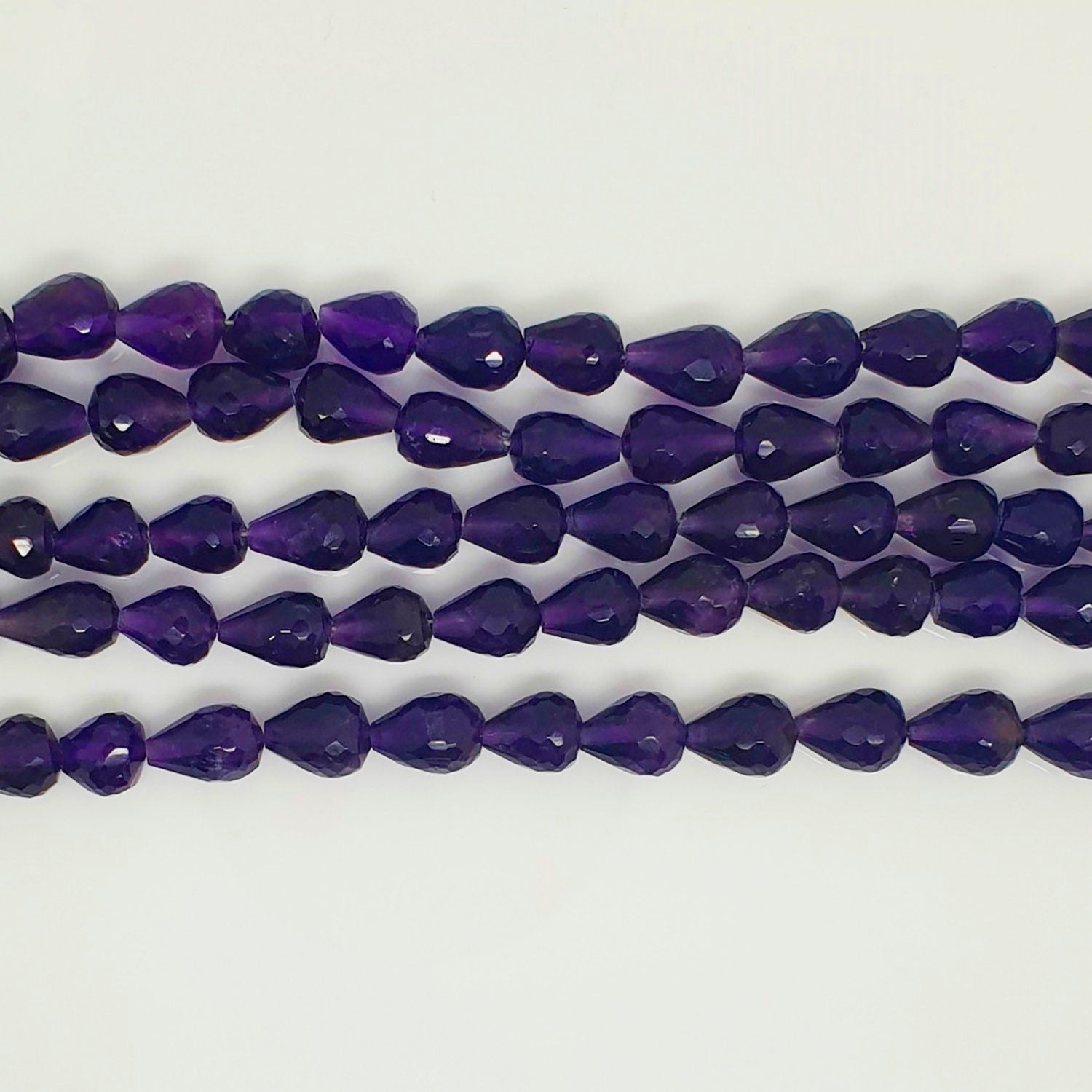 Cuentas de amatista facetadas de 8" (10 x 8 mm) - Hilo de 20 cm