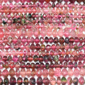 Rondelle à facettes en tourmaline rose St 14" 4x2mm.-Bracelet 37cm.