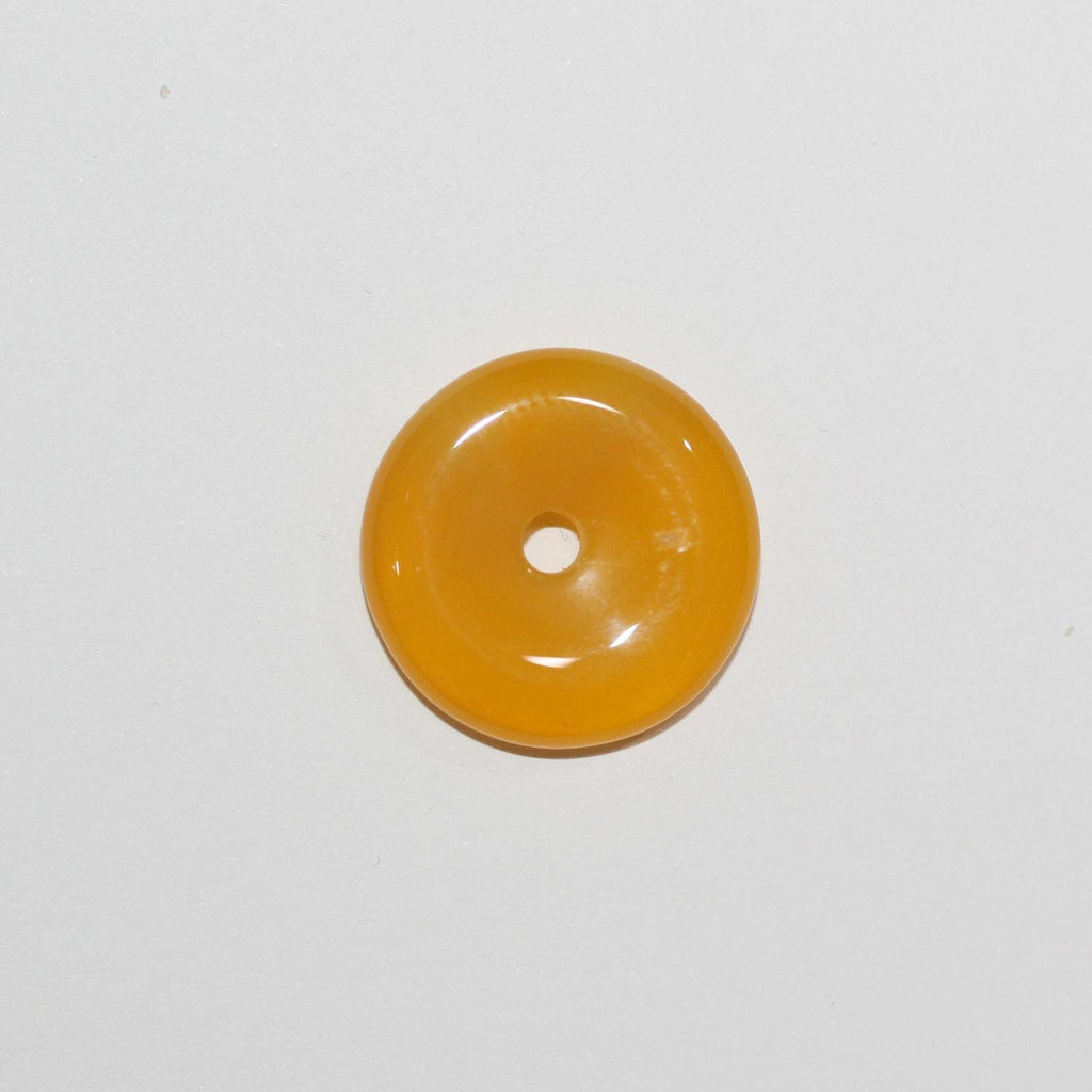 Colgante de donut liso de ágata amarilla de 20 mm