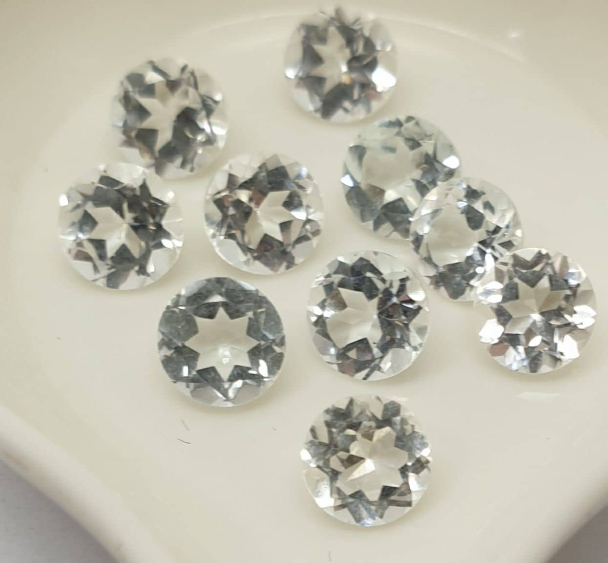 AAA White Topaz Faceted Round Brilliant Cut 5mm  Cut Stones And Cabochons Supplier