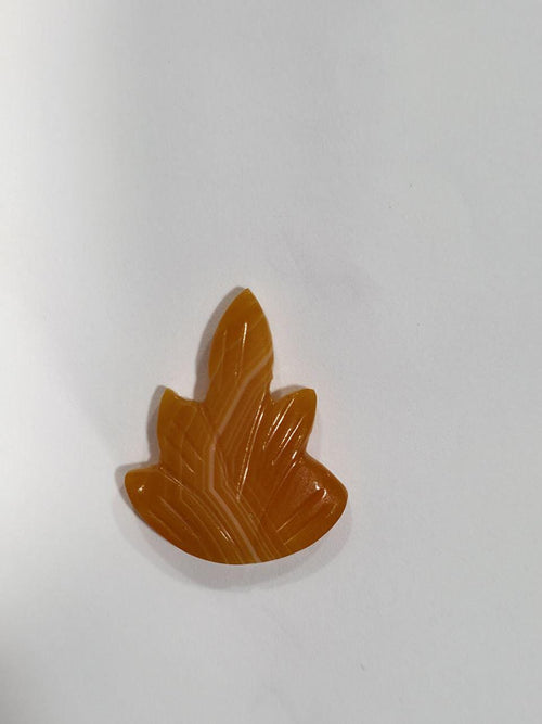 1 Matching Pair Orange Agate Leaf (2 Pieces ) 23x18mm