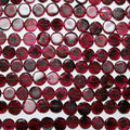 13" St Garnet Smooth Coin Beads 7-8mm.-Strand 35cm