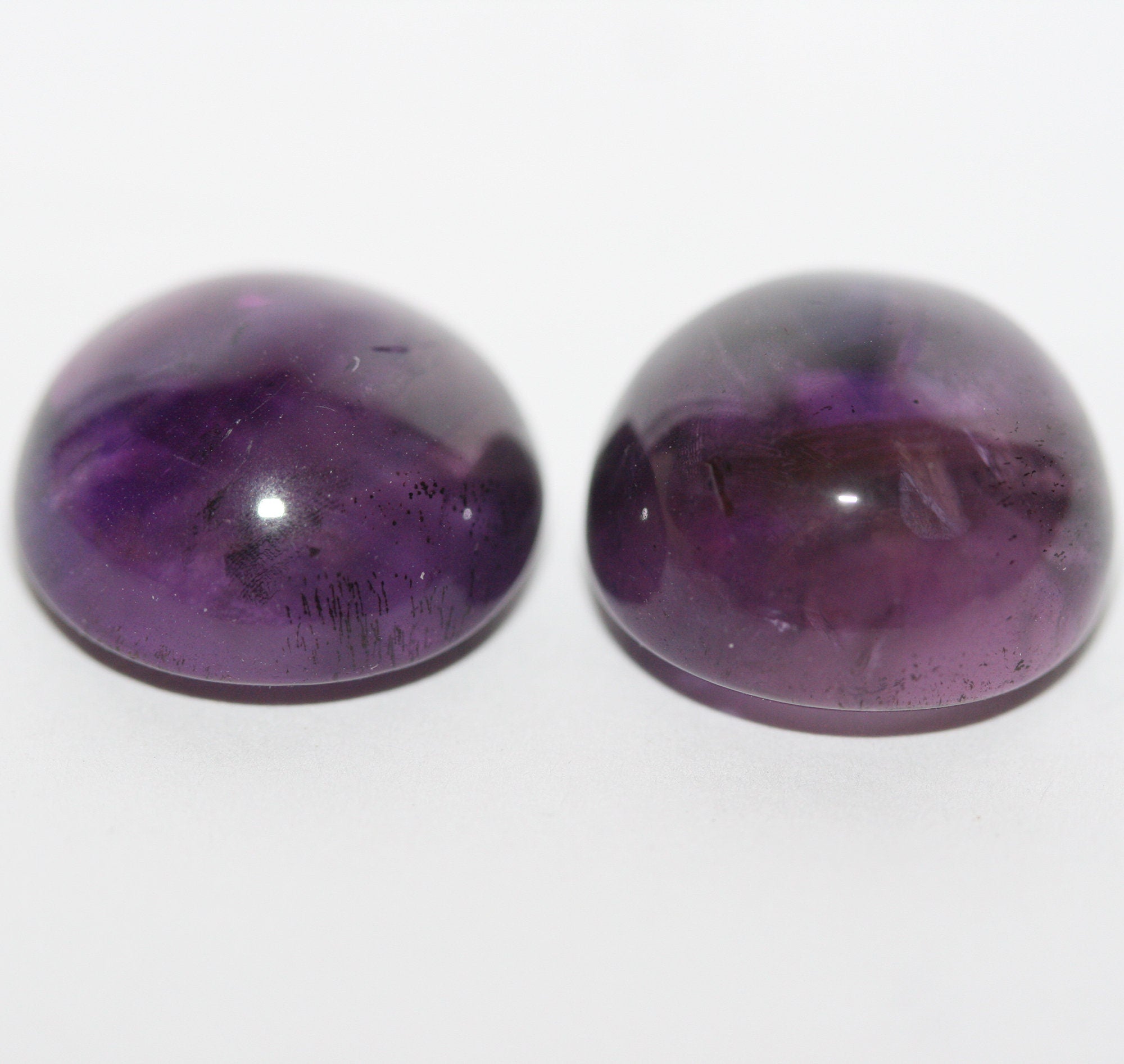 Amethyst Pair Round Cabochon 15mm.(28.2ct.).
