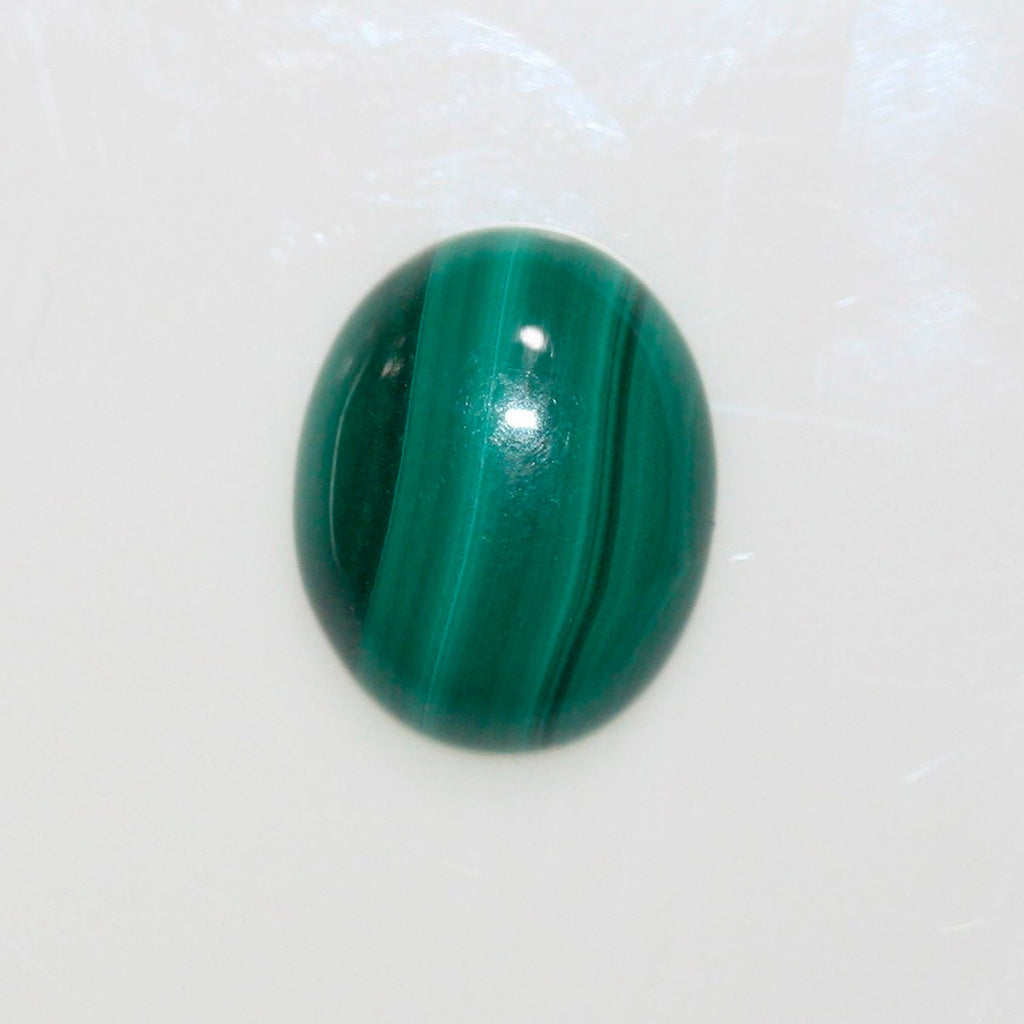 Lote de 8 cabujones ovalados de malaquita (8 piezas) 10 x 8 mm