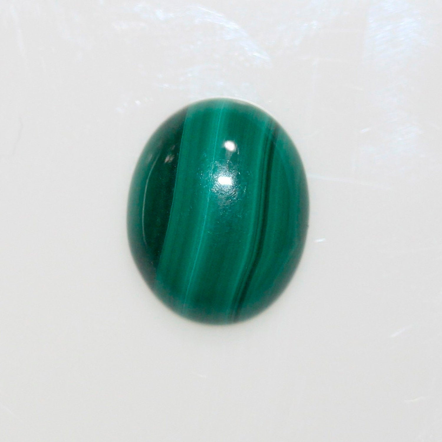 Lote de 8 cabujones ovalados de malaquita (8 piezas) 10 x 8 mm