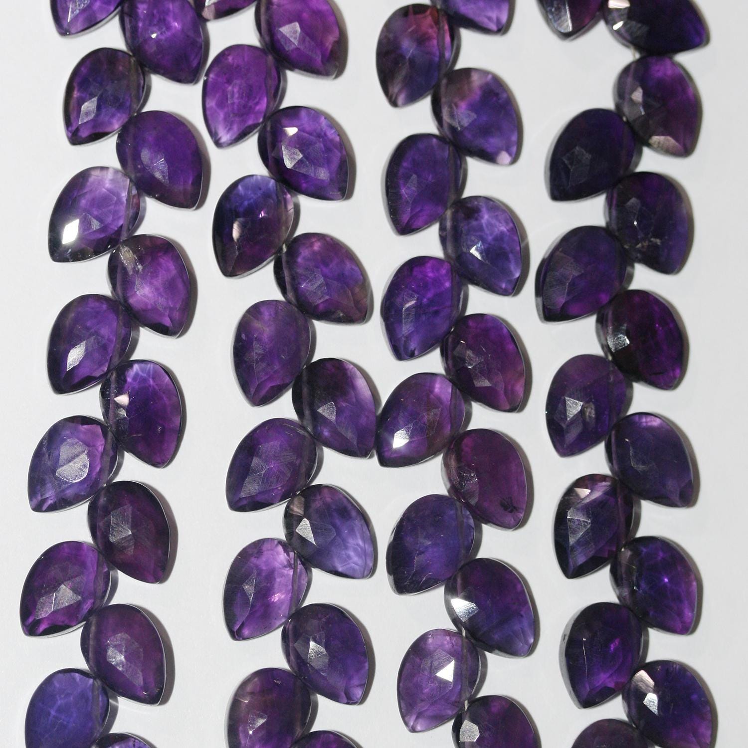 Cuentas de amatista facetadas de 8" de St., 10 x 6 mm, hilo de 20 mm.