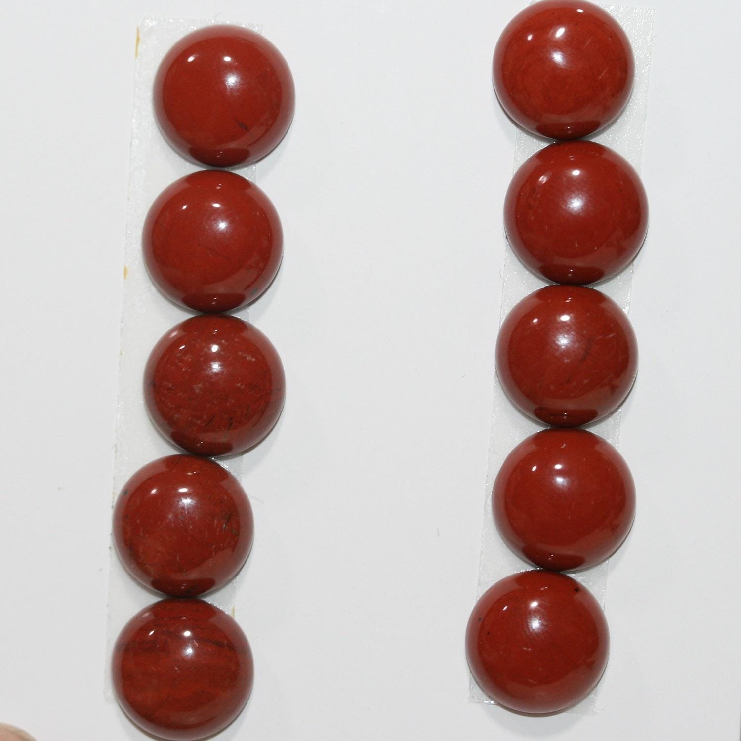 Smooth Round Red Jasper Cabochon  ( 10Pcs ) 10mm.