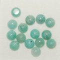 Lote de 15 cabujones redondos lisos de amazonita de 5 mm. (15 piezas)