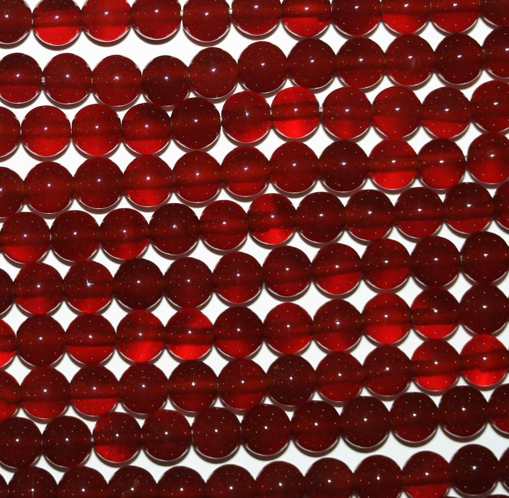 Perles rondes lisses en cornaline de 15 pouces (6 mm) - Fil de 39 cm