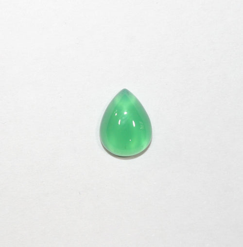 10 cabochons en agate verte en forme de goutte, 9 x 7 mm. (10 pièces).
