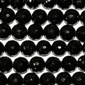 Cuentas redondas facetadas de turmalina negra de 16" (10 mm) - Hilo de 40 cm