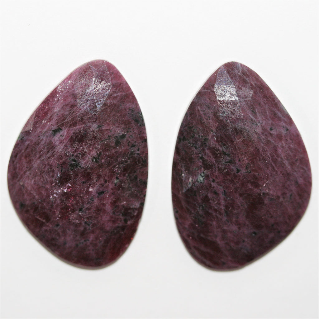 Ruby Faceted Oval Cabochon 32x21.5mm. (60.4 ct) - 1 Pair