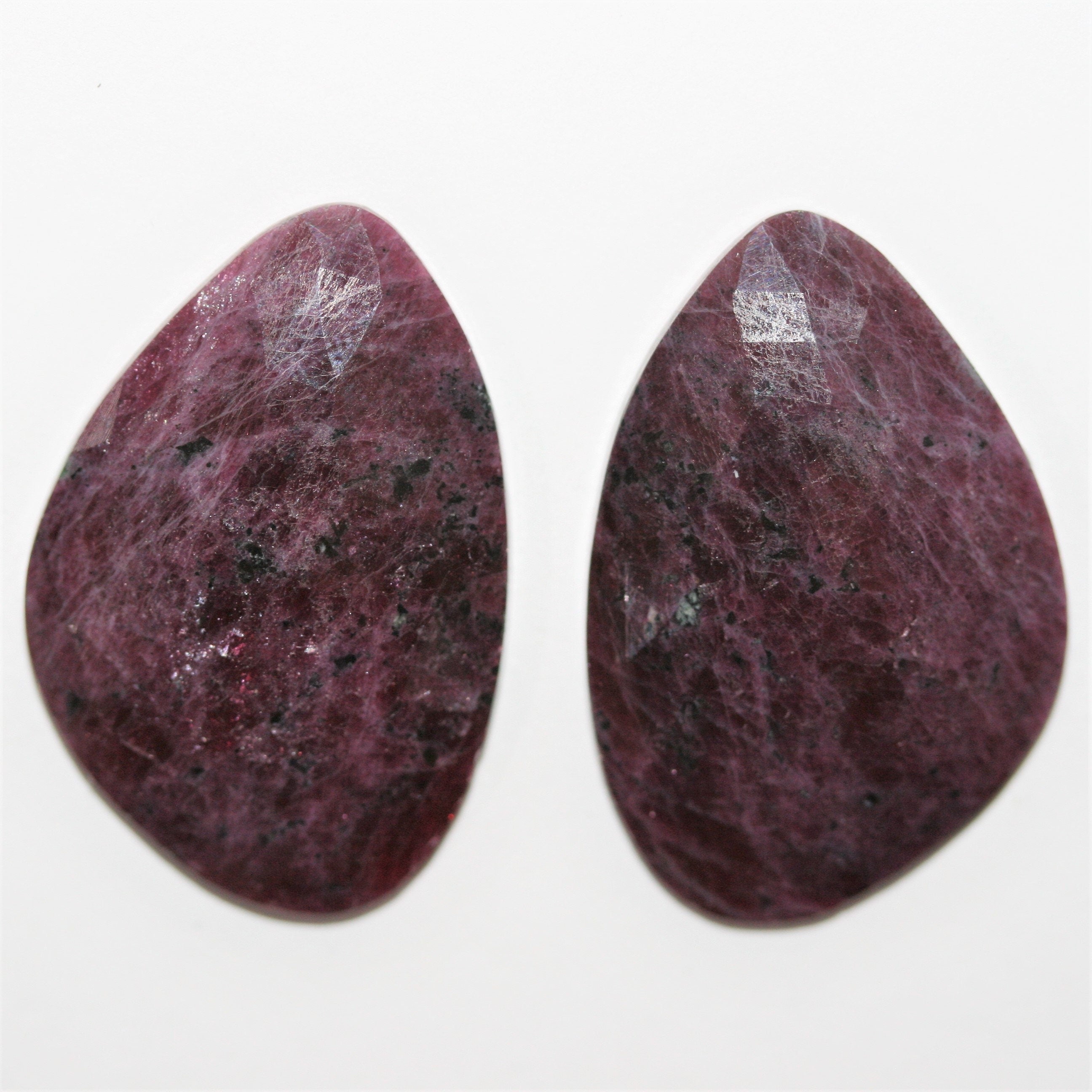 Ruby Faceted Oval Cabochon 32x21.5mm. (60.4 ct) - 1 Pair