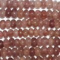 Perles rondelles lisses et irrégulières en quartz cerise St, 10 x 6 mm, 15 pouces (environ). Longueur du fil : 39 cm.