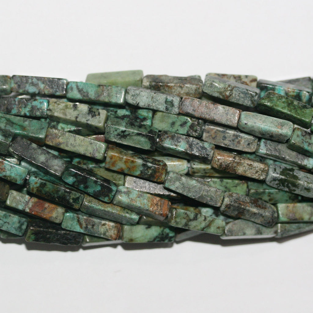 Perles prismatiques lisses en turquoise africaine St 15" 13x4mm.-Rig 39cm.