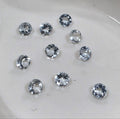 Véritable aigue-marine bleue de 2,5 mm, lot de 10 pièces, naturelle et non traitée, taille brillant rond. Fournisseur de pierres précieuses et de bijoux, béryl de 2 mm.