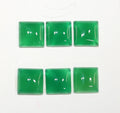Lote de 6 cabujones cuadrados de ágata verde de 12 mm. (6 uds.)