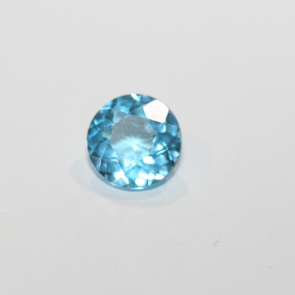 Lote de 4 topacios azules suizos facetados redondos de 6 mm. (4 piezas)