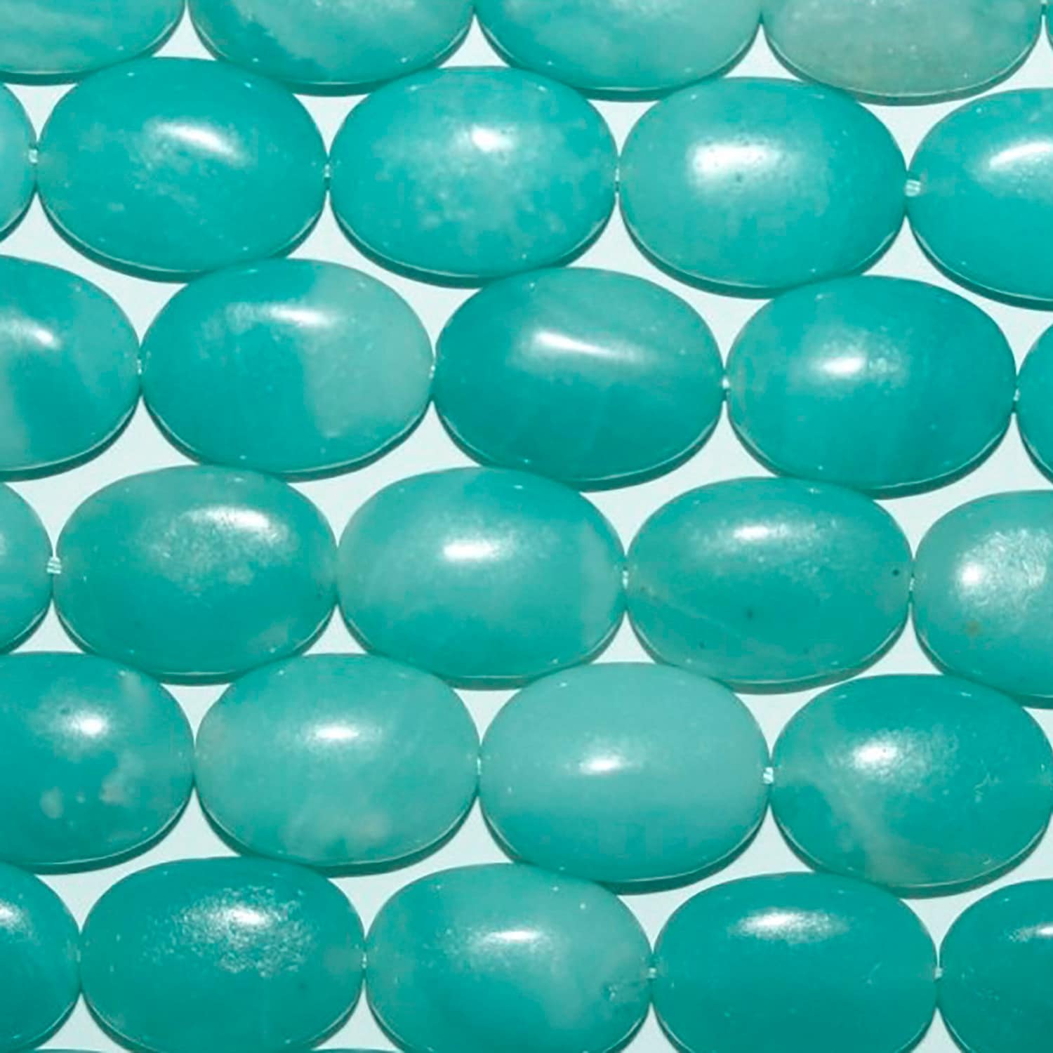 Cuentas ovaladas lisas de amazonita de 16" (18 x 13 mm) - Hilo de 40 cm