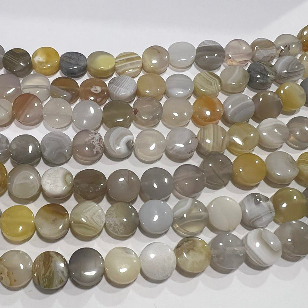 Cuentas lisas de ágata de Santa Botsuana (16"), 10 mm (tira de 40 cm)