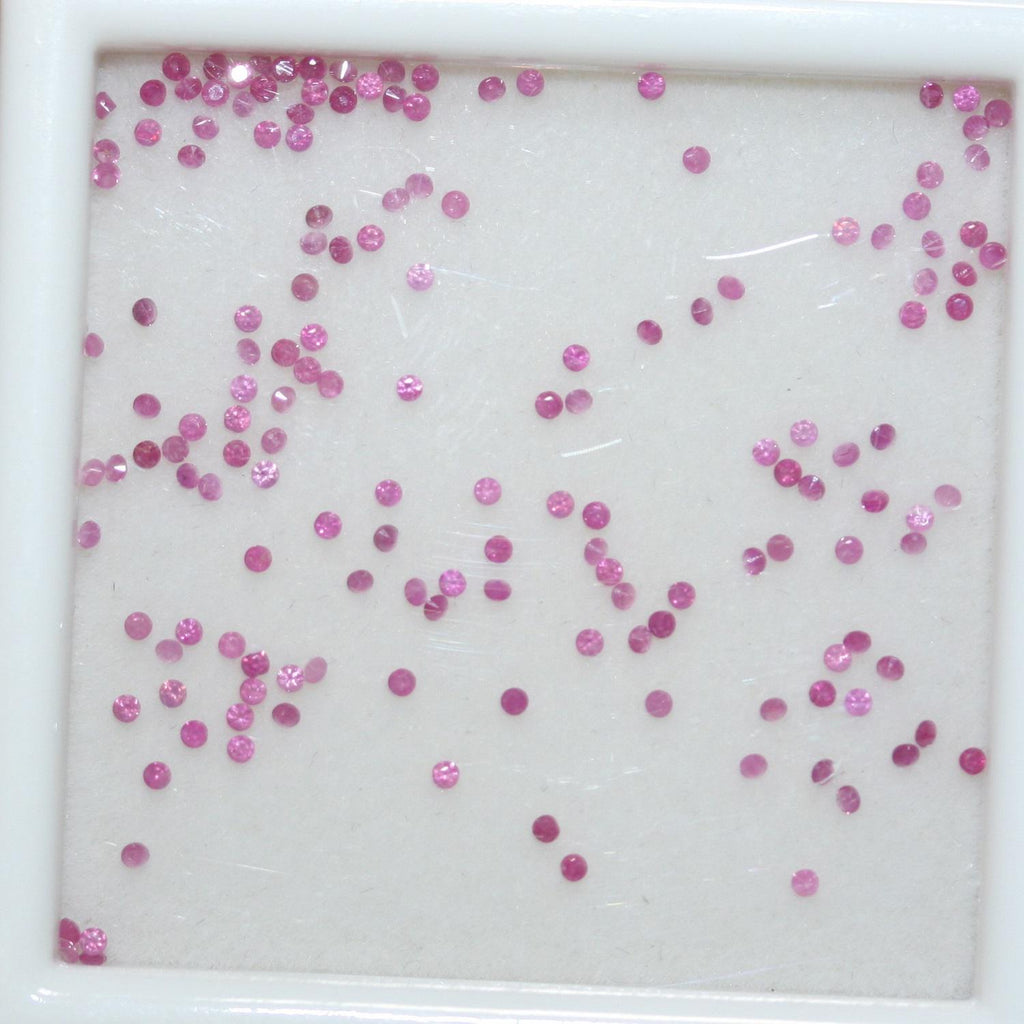 Lot de rubis ronds à facettes de 1 mm à 1 carat