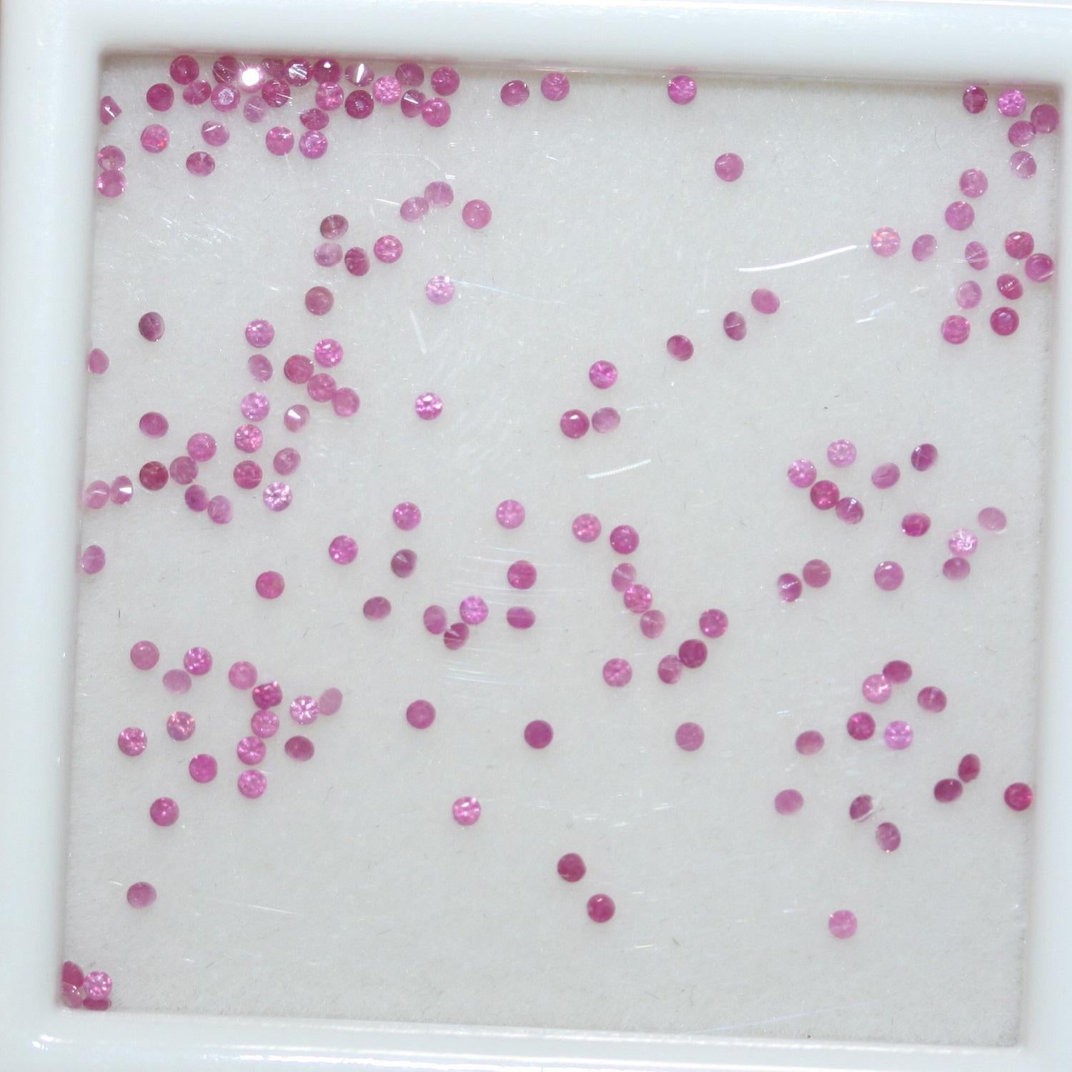 Lot de rubis ronds à facettes de 1 mm à 1 carat