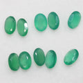 Lot de 10 pierres ovales à facettes en onix vert 7x5mm. - Pierres précieuses de qualité supérieure, vente en gros.