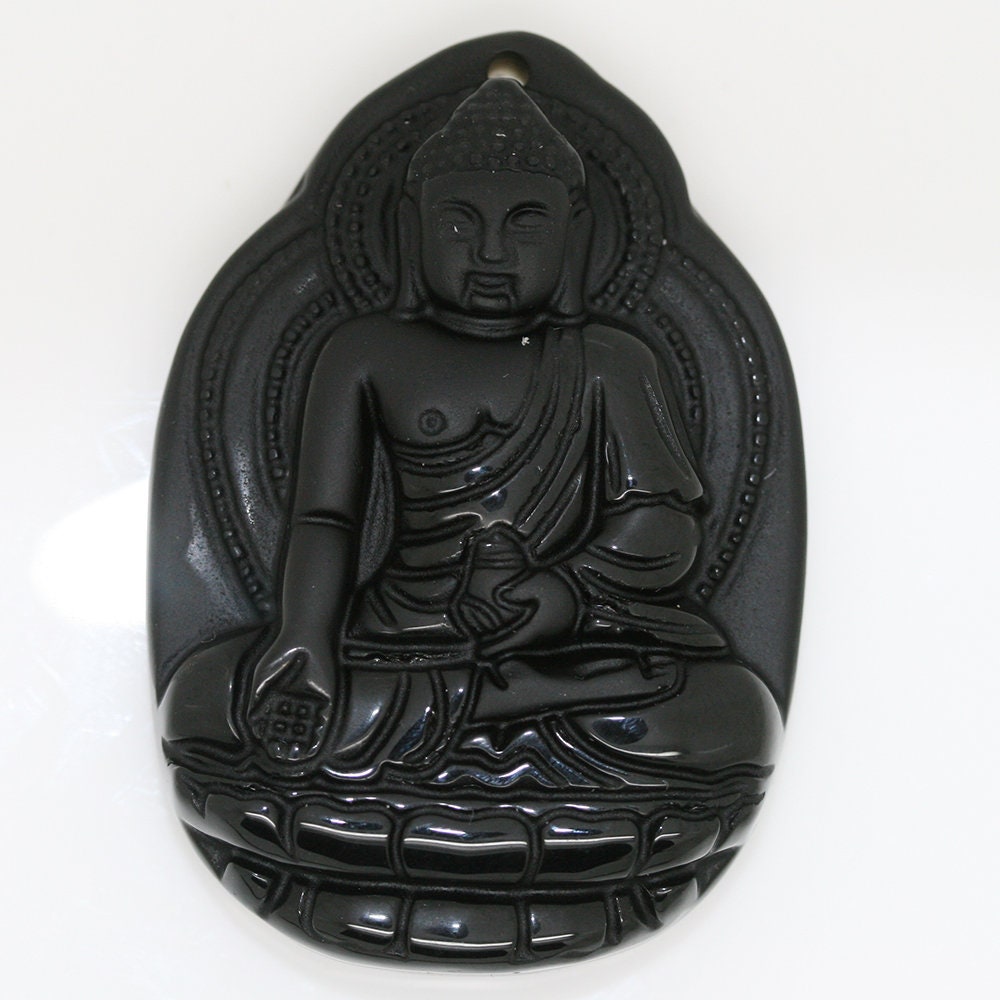 Pendentif en obsidienne 52x36mm