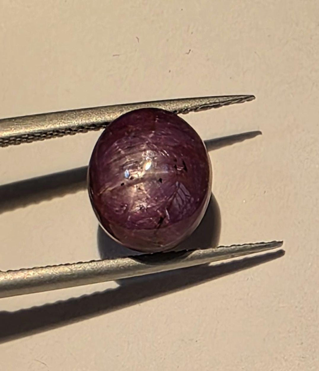 Natural Unheated Star Ruby Smooth Oval Cabochon 10x8.6mm. (7.3ct.)