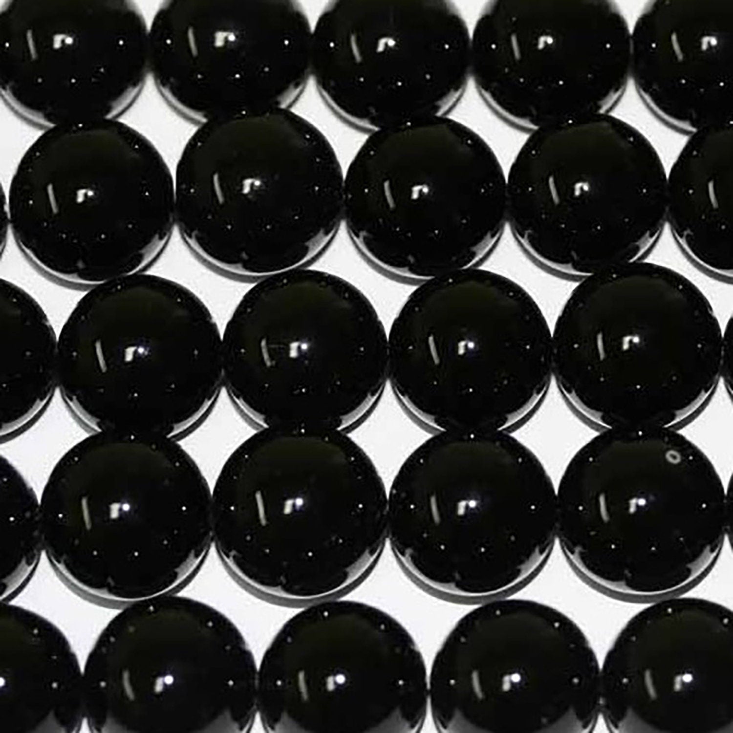 Perles rondes lisses en onyx de 14 pouces (10 mm) - Fil de 38 cm