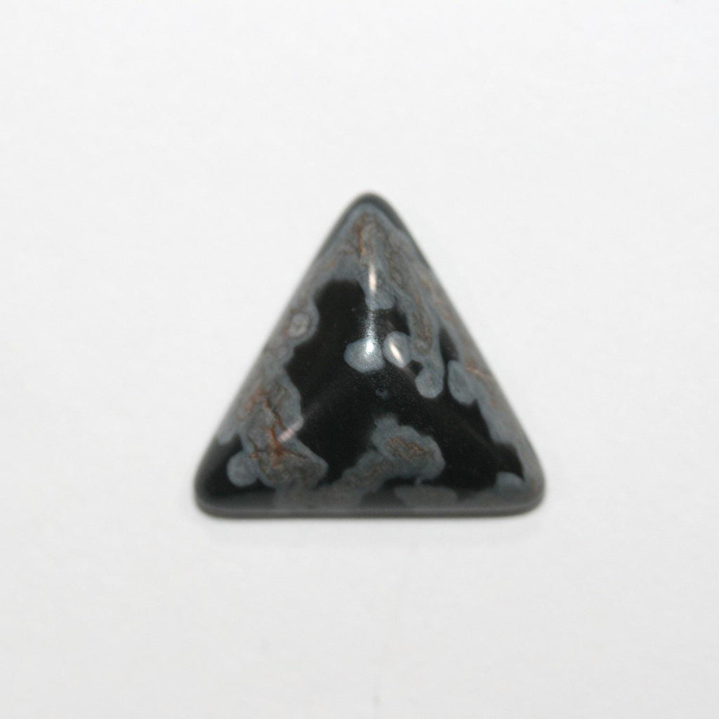 Lot de 6 cabochons triangulaires lisses en obsidienne Nevada (6 pièces) de 12,5 mm