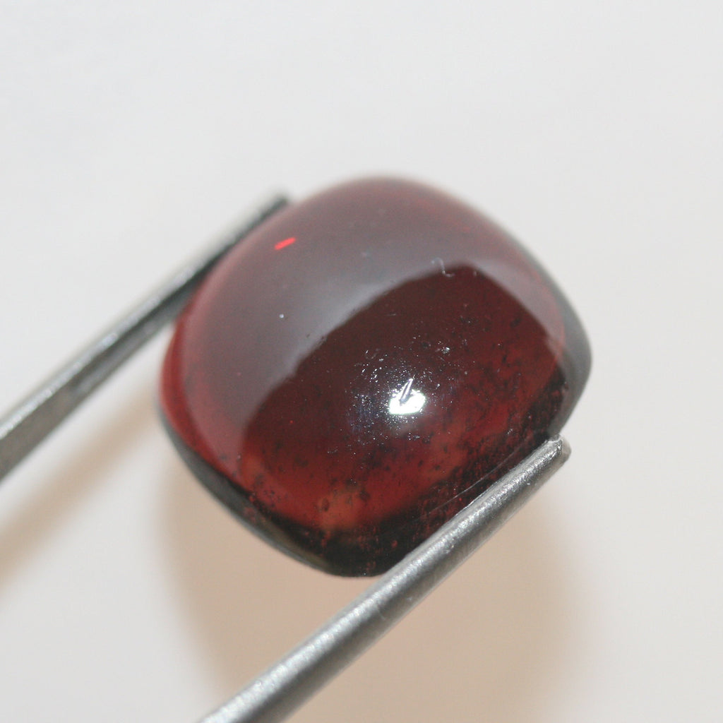 Garnet Pair Square Cabochon 14mm.-(19ct) - Designer Cabochon