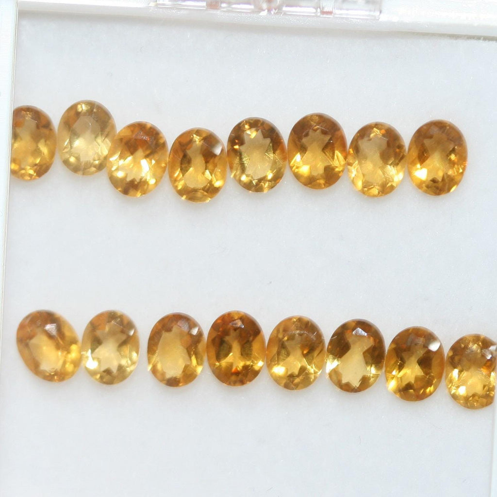 Lote de 16 piezas de citrino facetado ovalado de 5 x 4 mm. (16 piezas).