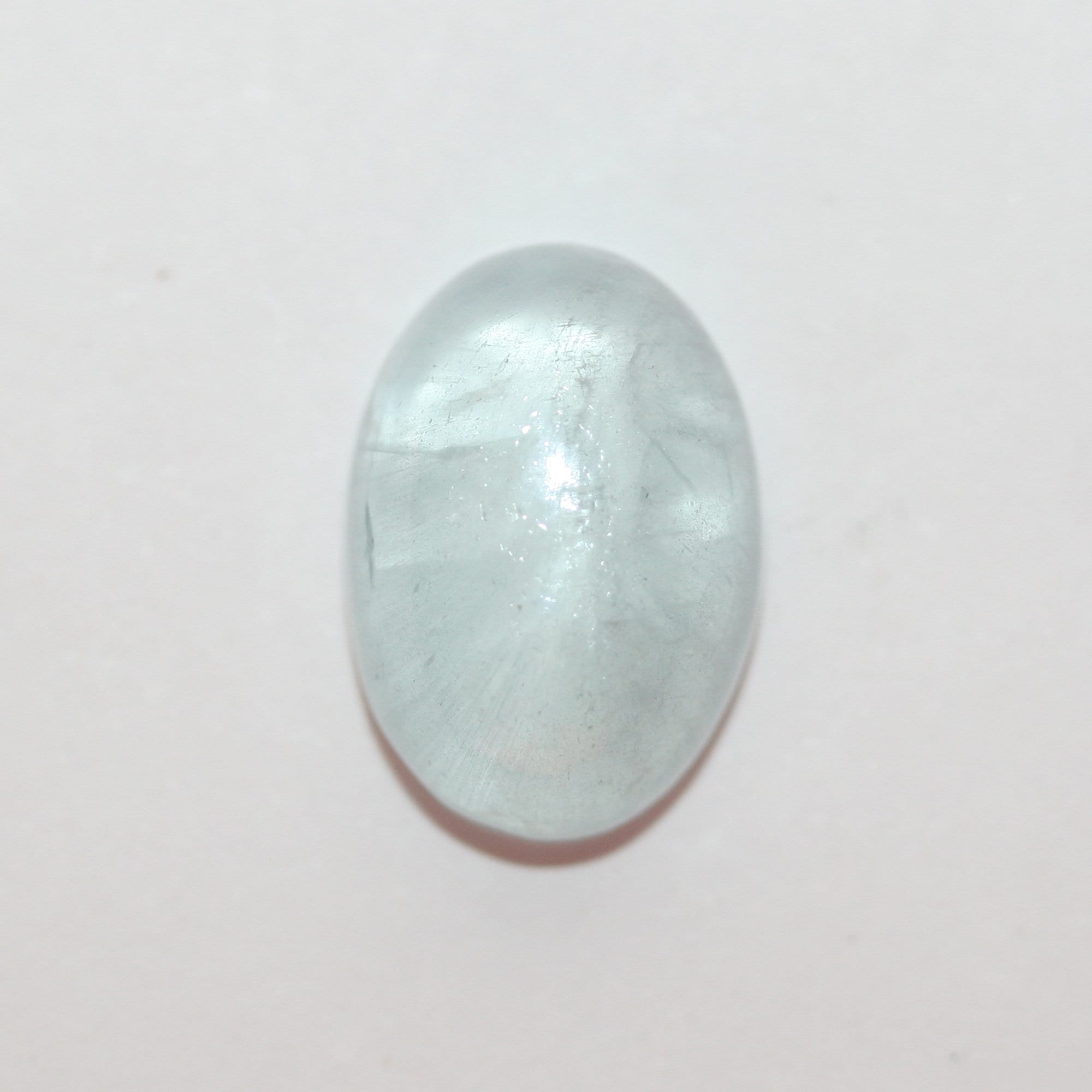 Natural Aquamarine 15.5x11mm Oval Cabochon. Aquamarine 10.2 Cts Oval Cabochon.