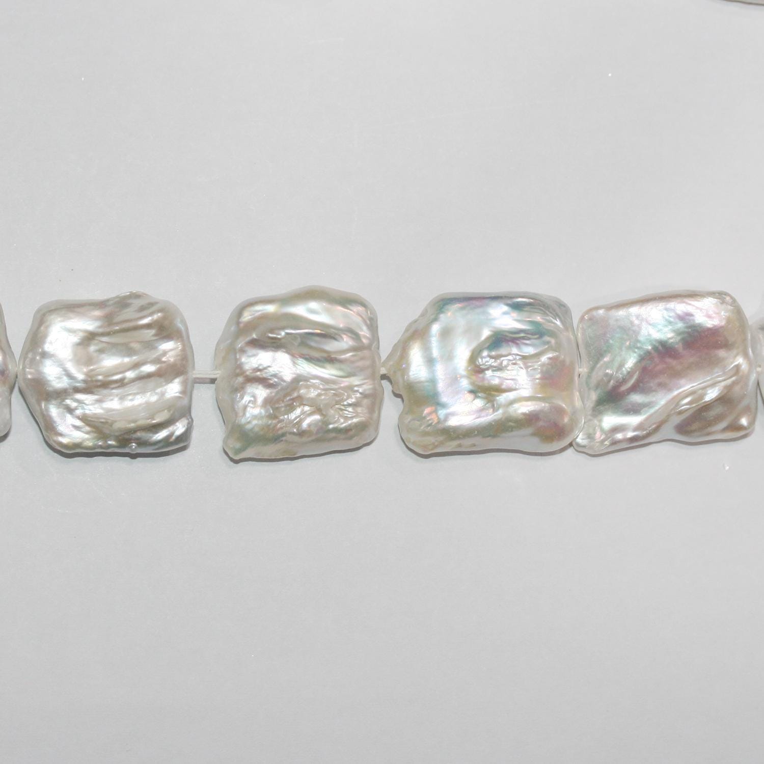 Perla Barroca de Agua Dulce de 16" (23x20 mm aprox.) - Hilo de 40 cm - Precios al por mayor de Perlas Naturales