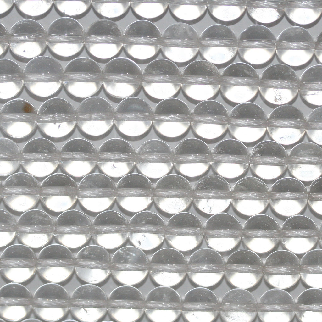 Perles rondes lisses en cristal de roche (7,5-8 mm), 15 pouces (38 cm) - Fil de 39 cm