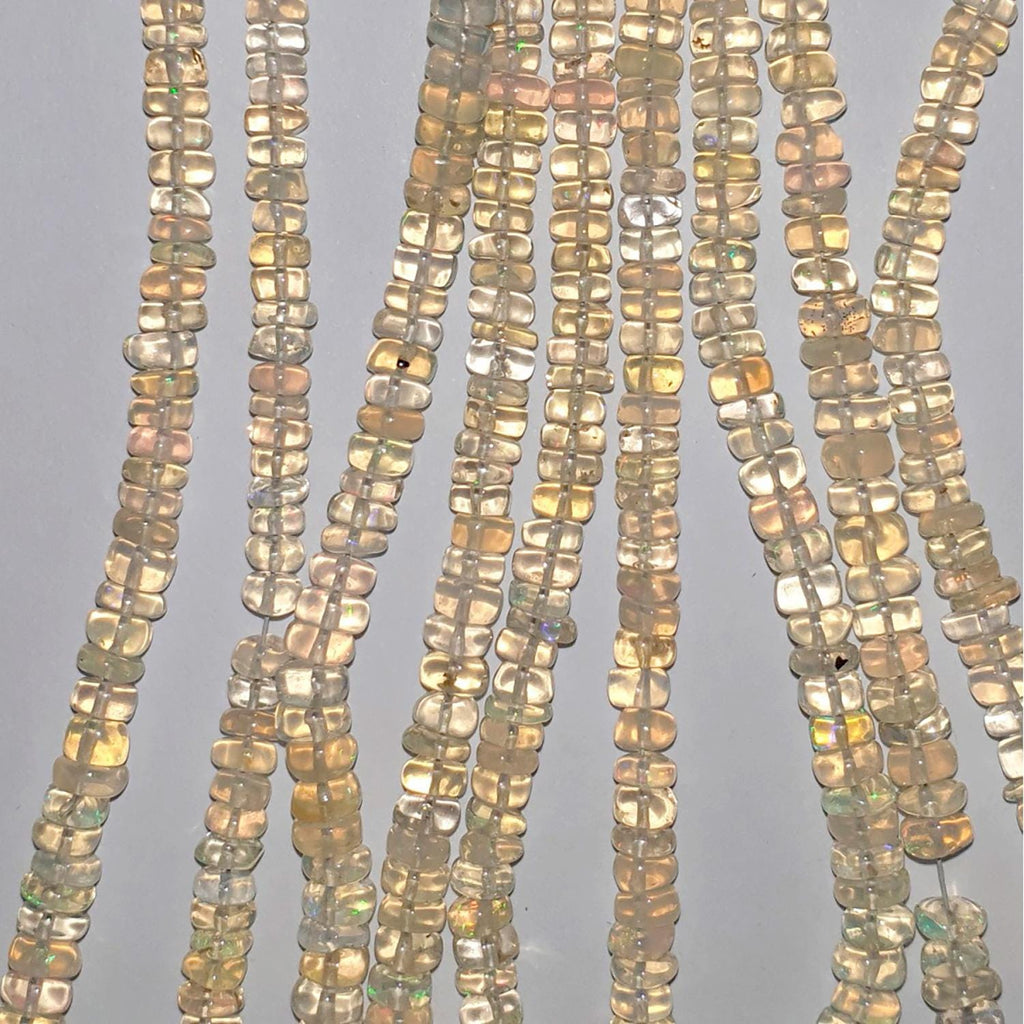 Cuentas redondas lisas de ópalo etíope de San Etiopía de 45 cm (aprox., 2,1 x 4 x 2 mm)